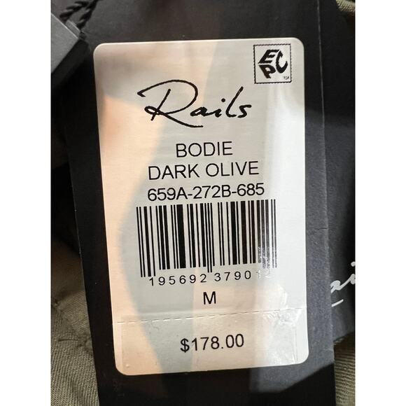 RAILS WOMENS SIZE MEDIUM BODIE CARGO TWILL WIDE LEG PANTS DARK OLIVE GREEN NEW - Picture 13 of 14